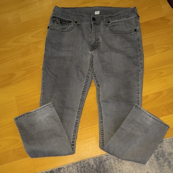 True ReligionCharcoal Straight Men's Jeans